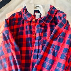 Long sleeve button down with hood